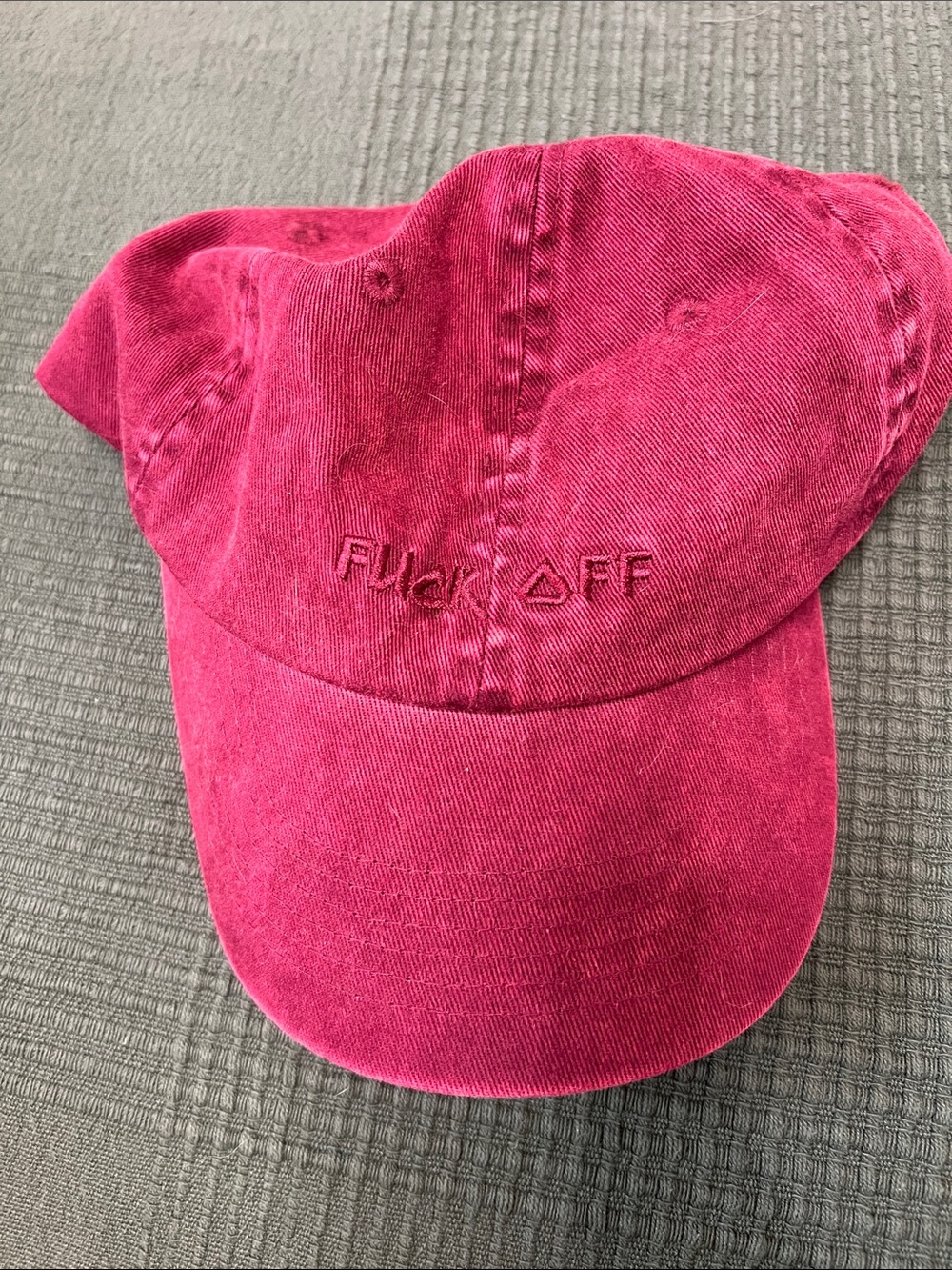 Vintage Red Embroidered Cotton Cap
